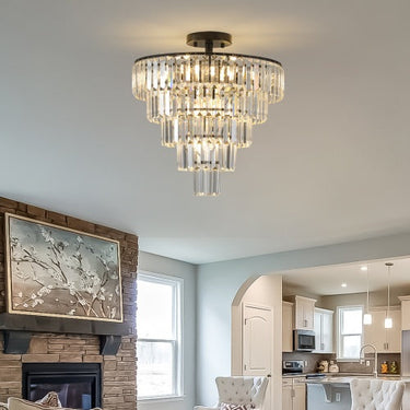 Large Black Crystal Chandelier